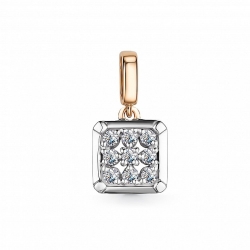 Pandantiv din aur roz cu pietre Diamant