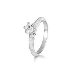 Inel din aur alb cu pietre Diamant