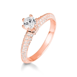 Inel din aur roz cu pietre Diamant