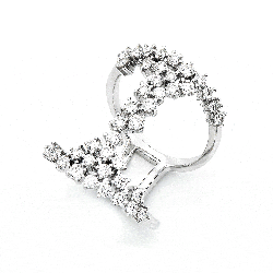 Inel din aur alb cu pietre Diamant