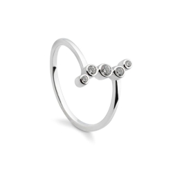 Inel din aur alb cu pietre Diamant