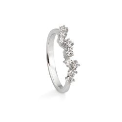 Inel din aur alb cu pietre Diamant