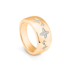 Inel din aur roz cu pietre Diamant