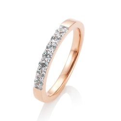 Verighetă din aur roz cu pietre Diamant