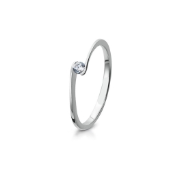 Inel din aur alb cu pietre Diamant