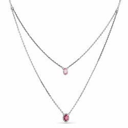 Colier din aur alb cu pietre Diamant, Spinel