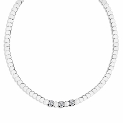 Colier din aur alb cu pietre Diamant