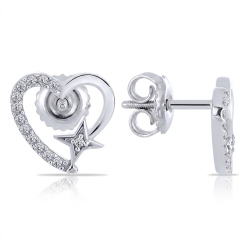Cercei din argint cu Cubic Zirconia Incolor