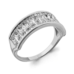 Inel din aur alb cu pietre Cubic Zirconia Incolor