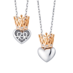 Colier din aur roz cu pietre Diamant