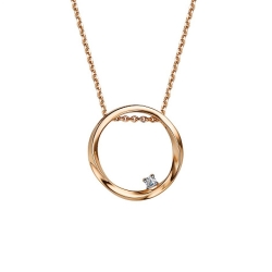 Colier din aur roz cu pietre Diamant