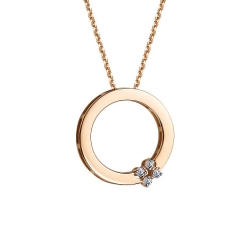 Colier din aur roz cu pietre Diamant