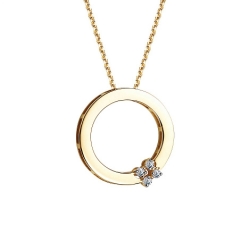 Colier din aur galben cu pietre Diamant