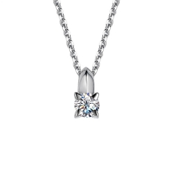 Colier din aur alb cu pietre Diamant