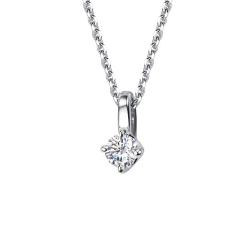 Colier din aur alb cu pietre Diamant