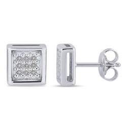 Cercei din argint cu Diamant