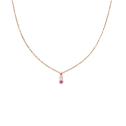 Colier din aur roz cu pietre Diamant, Rubin