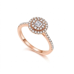 Inel din aur roz cu Diamant