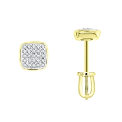 Cercei Pusete din aur galben cu pietre Diamant