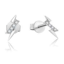 Cercei Pusete din aur alb cu pietre Diamant