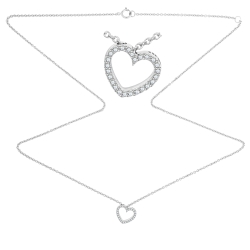 Colier din aur alb cu pietre Diamant