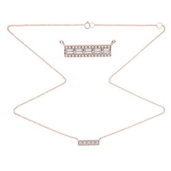Colier din aur roz cu pietre Diamant