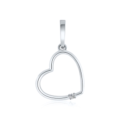 Pandantiv din aur alb cu pietre Diamant