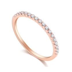 Inel din aur roz cu pietre Diamant