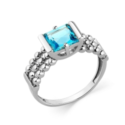 Inel din aur alb cu Topaz Swiss