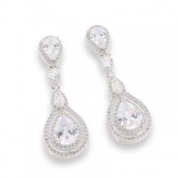Cercei Pusete din argint  cu pietre Cubic Zirconia Incolor