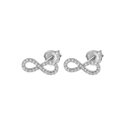 Cercei din argint  cu pietre Cubic Zirconia Incolor