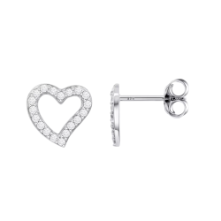 Cercei din argint  cu pietre Cubic Zirconia Incolor