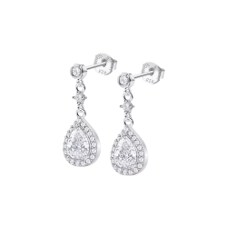Cercei din argint  cu pietre Cubic Zirconia Incolor