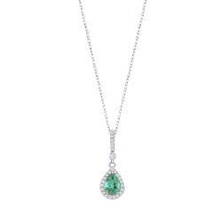 Colier din argint  cu pietre Cubic Zirconia Incolor, Cubic Zirconia Albastru