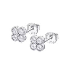 Cercei din argint  cu pietre Cubic Zirconia Incolor