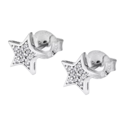 Cercei din argint  cu pietre Cubic Zirconia Incolor