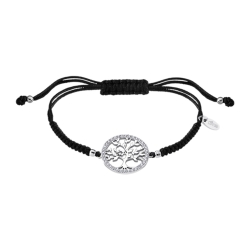 Brățară din argint  cu pietre Cubic Zirconia Incolor, Textil