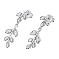 Cercei din argint  cu pietre Cubic Zirconia Incolor