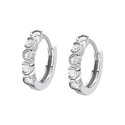 Cercei din argint  cu pietre Cubic Zirconia Incolor