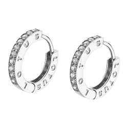 Cercei din argint  cu pietre Cubic Zirconia Incolor