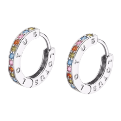 Cercei din argint  cu pietre Cubic Zirconia Multicoloră