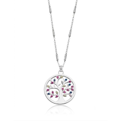 Colier din argint cu Cubic Zirconia Multicoloră