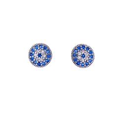 Cercei din argint  cu pietre Cubic Zirconia Incolor, Cubic Zirconia Albastru