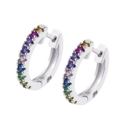 Cercei din argint  cu pietre Cubic Zirconia Multicoloră
