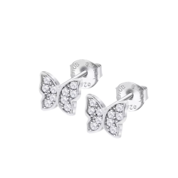 Cercei din argint  cu pietre Cubic Zirconia Incolor