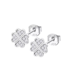 Cercei din argint  cu pietre Cubic Zirconia Incolor