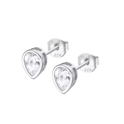 Cercei din argint cu pietre Cubic Zirconia Incolor