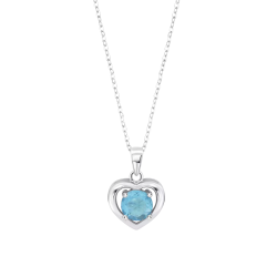 Colier din argint  cu pietre Cubic Zirconia Albastru