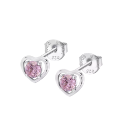 Cercei din argint  cu pietre Cubic Zirconia Roz