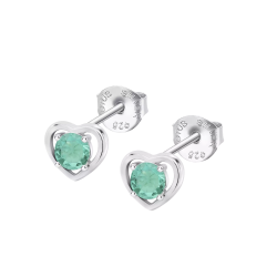 Cercei din argint  cu pietre Cubic Zirconia Verde